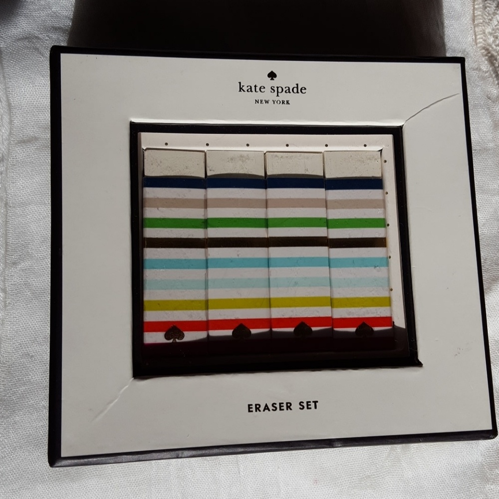 NWT Kate Spade eraser set